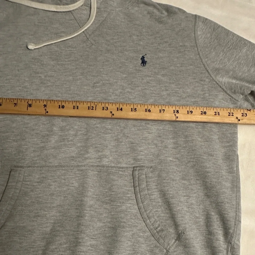 Polo Ralph Lauren Mens L Gray Pullover Hoodie Sweatshirt Logo Preppy college